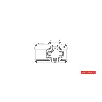 Thin line dslr digital camera icon graphic Stock Illustration