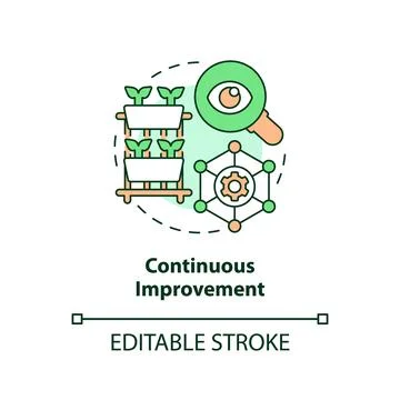 Thin line editable continuous improvement icon concept Stock Illustration