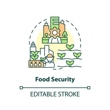 Thin line editable food security icon concept Stock Illustration