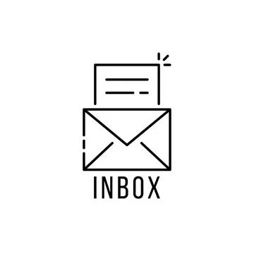 Thin line email inbox with envelope Stock Illustration