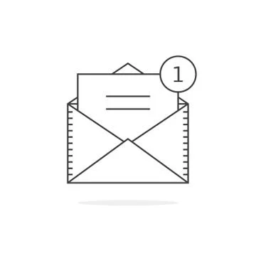 Thin line email notification icon Stock Illustration