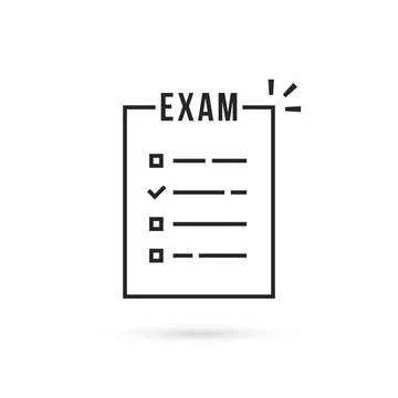 Thin line examination list minimal icon Stock Illustration