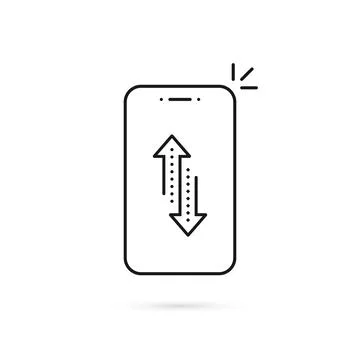 Thin line fast easy file transfer with phone Stock Illustration