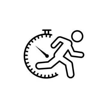Thin line fast running man icon on white background Stock Illustration