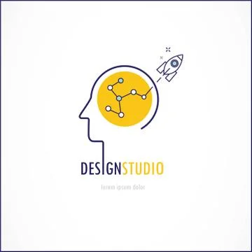 Thin line flat design vector illustration for creativity, inspiration, and in Stock Illustration