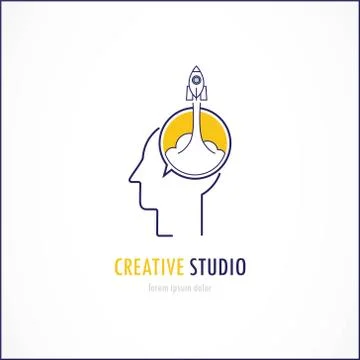 Thin line flat design vector illustration for creativity, inspiration, and in Stock Illustration