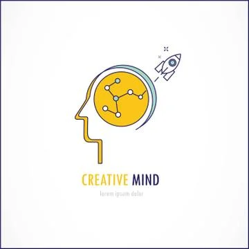 Thin line flat design vector illustration for creativity, inspiration, and in Stock Illustration