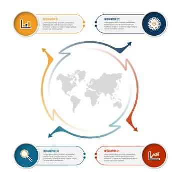Thin line flat elements for infographic. Template for diagram, graph, present Stock Illustration