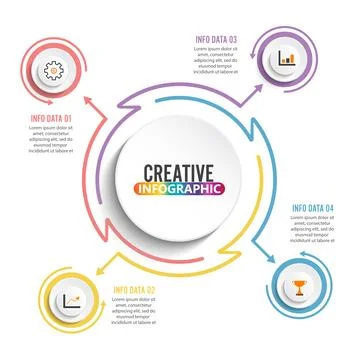 Thin line flat elements for infographic. Template for diagram, graph, prese.. イラスト素材