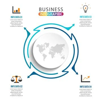 Thin line flat elements for infographic. Template for diagram, graph, prese.. Stock Illustration