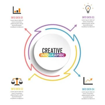 Thin line flat elements for infographic. Template for diagram, graph, prese.. Stock Illustration