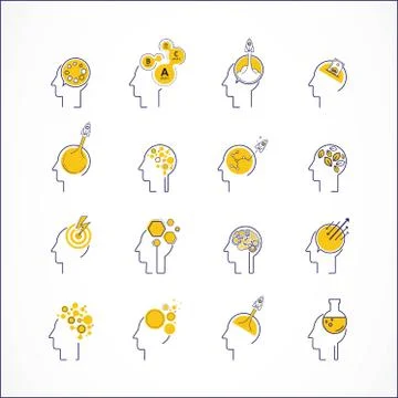 Thin line flat set for creativity, inspiration, and innovation. Idea launch l Stock Illustration