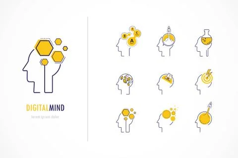 Thin line flat set for creativity, inspiration, and innovation. Idea launch l Stock Illustration