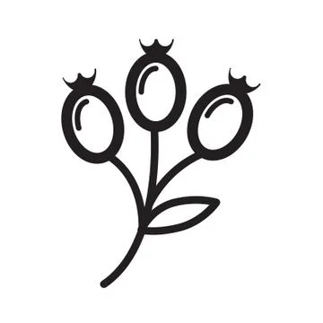 Thin line flower bud icon Stock Illustration