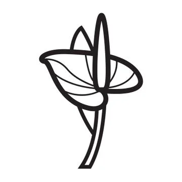 Thin line flower icon Stock Illustration