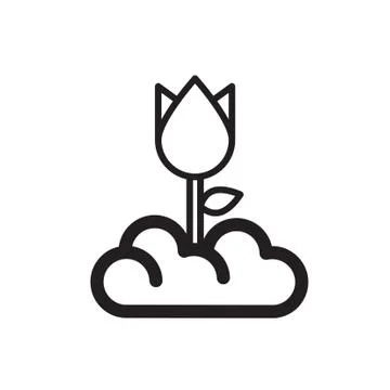 Thin line flower icon Stock Illustration