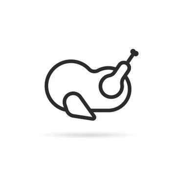 Thin line fried chicken icon Stock Illustration
