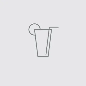 Thin line glass vector universal icon .. Stock Illustration