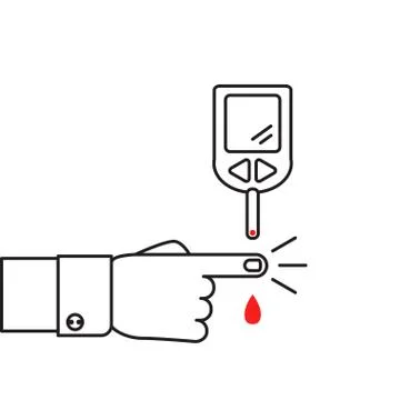 Thin line glucometer icon Stock Illustration