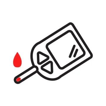 Thin line glucometer icon Stock Illustration