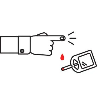 Thin line glucometer icon Stock Illustration