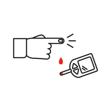 Thin line glucometer icon Stock Illustration