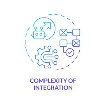 Thin line gradient complexity of integration icon concept Stockillustratie