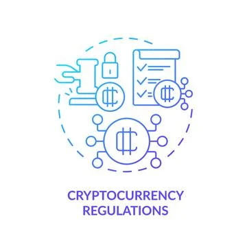 Thin line gradient icon cryptocurrency regulations concept Illustrazione stock