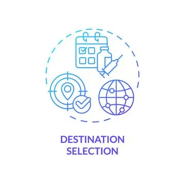 Thin line gradient icon destination selection concept Stock Illustration