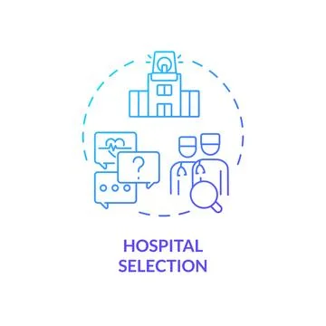 Thin line gradient icon hospital selection concept Stock Illustration