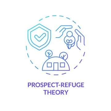 Thin line gradient prospect refuge theory icon concept Stock-Illustration