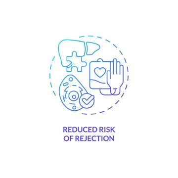 Thin line gradient reduced risk of rejection icon concept Ilustração Stock