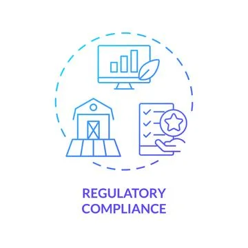 Thin line gradient regulatory compliance icon concept Illustrazione stock