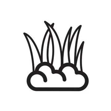 Thin line grass icon Stock Illustration