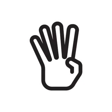Thin line hand icon Stock Illustration