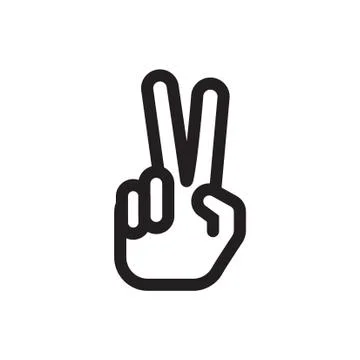 Thin line hand icon Stock Illustration