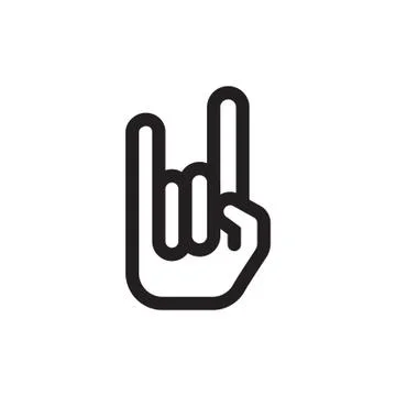 Thin line hand icon Stock Illustration