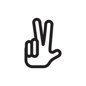 Thin line hand icon Stock Illustration