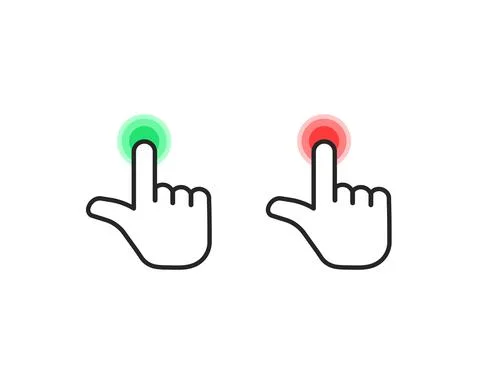 Thin line hand tap start and stop Stock Illustration