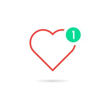 Thin line heart like notification Stock Illustration