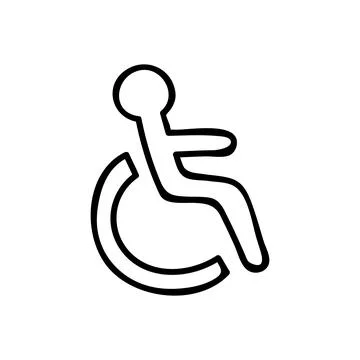 Thin line icon of disability symbol on white background - Vector Stock Illustration