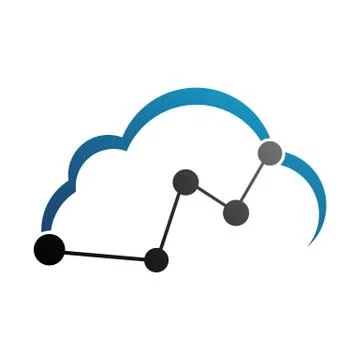 Thin line icon with flat design element of cloud computing connection interne Stock Illustration