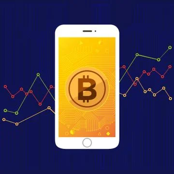 Thin line icon layout design flat design concept bitcoin. Vector illustrate.. Stock Illustration