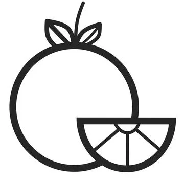 Thin line icon - orange fruit, fruit and vitamin, vector graphics, a linear patt Illustrazione stock
