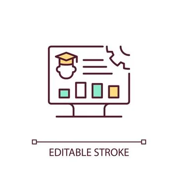 Thin line icon with predictive analytics concept Stock Illustration