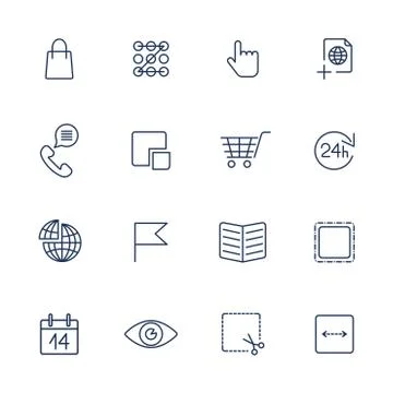Thin line icon set. Icons for web, apps, programs and other 스톡 일러스트