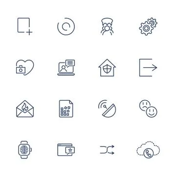 Thin line icon set. Icons for web, apps, programs and other 스톡 일러스트
