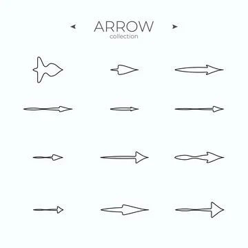 Thin Line Icons. Arrow vector icon set. Modern vector symbols. Simple Minimal Illustrazione stock