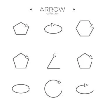 Thin Line Icons. Arrow vector icon set. Trendy line style. To use in web and Illustrazione stock