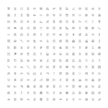 Thin line icons collection representing various concepts 库存插图
